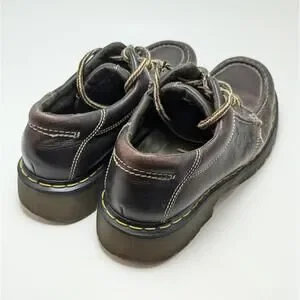 Vintage Dr. Doc Martens Men’s Brown Leather Oxfords 8A45 Size 12 Vintage Dr. Martens Brown Oxford Shoe Low Boot Made In  main image 3